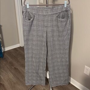 Lane Bryant Black and White Plaid Wide Leg Pants